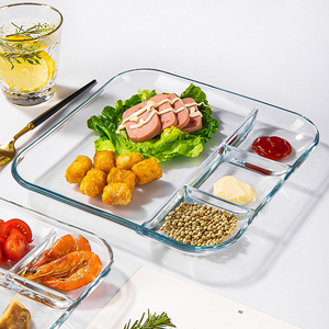 Assiettes en <span class=keywords><strong>verre</strong></span> trempé de 9 pouces avec diviseurs pour adultes au bureau, en classe - Product Image 5
