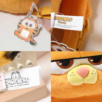 Poupée de chat en peluche orange avec broderie super douce et remplissage en coton PP pour le soulagement du stress et les cadeaux d'anniversaire des enfants