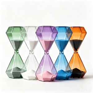 Diamond Shape Glass Sand Timer Modern Decorative Hourglass for Desktop Office Birthday <b>Gift</b> Handmade Precise Timing - Product Image 3
