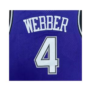 Chris weber viola maglie da basket nazionali cucite di migliore qualità Plus Size caratteristica - Product Image 1