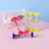 Grosir Pabrik buatan tangan warna-warni seni dekorasi desain jam pasir plastik Timer 30s 1-5 menit tahan lama permainan kelas ulang tahun