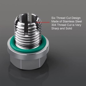 Kit Universale Tappo Scarico Olio M14*1.5 in Acciaio Inossidabile, Riparazione Filettatura Autofilettante Maggiorata per Vaschetta Olio Danneggiata, Sigillatura Antiperdita - Product Image 6