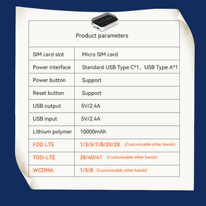 Pw100 4G <span class=keywords><strong>Wifi</strong></span> Power Bank Draagbare <span class=keywords><strong>Wifi</strong></span> Router 150Mbps 4G Lte Met Micro Sim-Kaartsleuf - Product Image 6