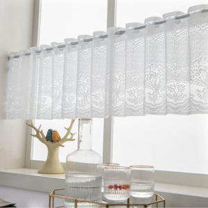 Lace <b>Curtain</b> White <b>Forest</b> 100% Fabric Plants And Flowers Pattern Rod Installation Translucent Living Room Bedroom Study - Product Image 1