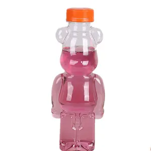 Kunststoff-Honigbehälter in Lebensmittelqualität 700 ml tierförmig Kinder leere niedliche Honigbärenflasche Kunststoff-Bärenflasche für Saft