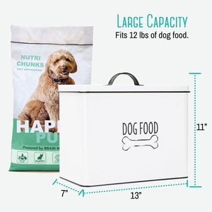 Büyük beyaz çiftlik tarzı Metal köpek maması saklama kabı sevimli dekoratif kapak ile evcil hayvanlar için yüksek kalite kedi maması Bin hediye - Product Image 6