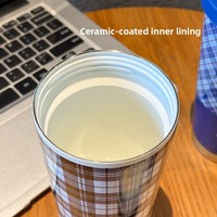 Mug isotherme à double usage avec revêtement céramique, design élégant, avec paille, portable, pour le sport et la voiture, idéal comme cadeau