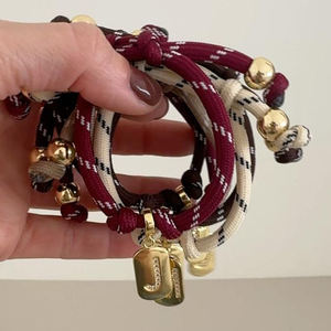 <span class=keywords><strong>2026</strong></span> yeni sıcak elmas harfleri altın kaplama kolye aksesuarları DIY boncuk zincir örgülü halat için paslanmaz çelik Charm bilezik - Product Image 4