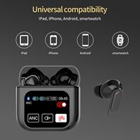 Écouteurs TWS SE60 2025 A9 Pro ANC ENC avec écran tactile LCD, véritablement sans fil, avec suppression du bruit, écouteurs sportifs