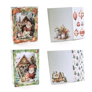 CARTE DE VOEUX DE NOËL 3D EN PAPIER LAMINÉ DORÉ 32X29 ASS. - Product Image 1