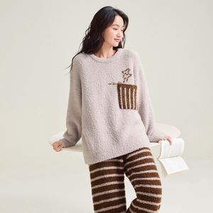 Anzhiban Super caldo <span class=keywords><strong>pigiama</strong></span> <span class=keywords><strong>in</strong></span> <span class=keywords><strong>Pile</strong></span> a metà <span class=keywords><strong>Pile</strong></span> nuovo stile di abbigliamento per la casa alla moda e largo impostato <span class=keywords><strong>in</strong></span> autunno e <span class=keywords><strong>in</strong></span> inverno per le donne - Product Image 6