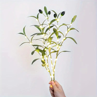 Feuille d'olivier Artificielle Fruit Vert LED Lampe Chaîne Ins Décorative avec Fil de Cuivre IP65 Matière Plastique pour les Vacances de Noël