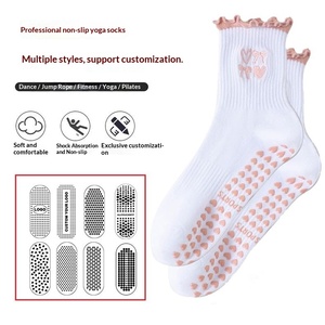 Chaussettes antidérapantes à cinq doigts pour femmes, yoga, pilates - Chaussettes mi-mollet avec grip, respirantes, pour sports d'été - Product Image 4