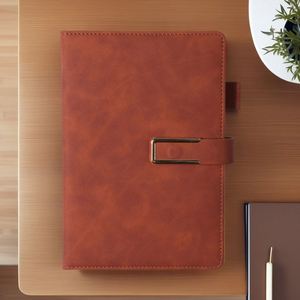 Custom A5 Size Hardbound PP Cover Planner Lined Notebooks Promotional PU with Buckle Customizable Color Logo Printing - Product Image 3