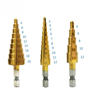 Brocas escalonadas métricas con vástago hexagonal y revestimiento de TiCN para metales no ferrosos 4-20mm 4-12mm 4-10mm - Product Image 1