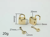 Cadenas rectangulaire pour sacs, serrures carrées pour sacs à main avec clé, cadenas décoratif pour sacs, cadenas ornemental