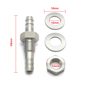 Raccord hexagonal double extrémité Jiax en acier inoxydable 1/4 po pour tuyau d'eau et d'air, insertion filetée droite - Product Image 3