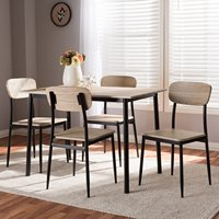 Table à manger moderne en MDF+PVC avec 4 chaises, design simple, pour appartement et hôtel, ensemble de meubles pour salle à manger/salon DS-641