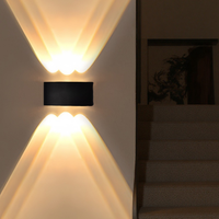 Lampe murale LED JACKSUN au design minimaliste moderne, ABS, 3000K blanc chaud, pour une utilisation intérieure/extérieure dans la chambre, l'entrée, la porte, le balcon, la cour