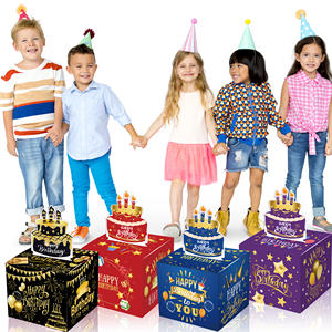 Huancai สุขสันต์วันเกิดกล่อง<span class=keywords><strong>เงิน</strong></span><span class=keywords><strong>ดึง</strong></span>ออกกระเป๋าผู้ถือเงินสดของขวัญเซอร์ไพร์สกล่องกระดาษคุกกี้กล่อง Goody สําหรับอุปกรณ์งานปาร์ตี้ - Product Image 6