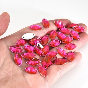 OLeeya Vente en gros Strass à coudre en résine, toutes tailles, à dos plat, forme œil de cheval et navette, avec trous, pour la couture et les cache-tétons de bikini - Product Image 4