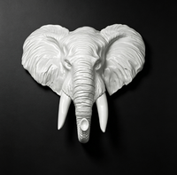 Sculpture en forme d'éléphant BZY pour la décoration murale de la maison, grande sculpture en résine pour les murs extérieurs des bâtiments