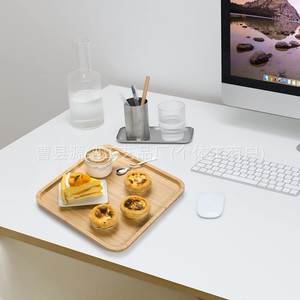 Plateau de service rectangulaire en bambou de style japonais, plateau à gâteau, à pain, à thé en bois massif, design simple, pour usage domestique - Product Image 4
