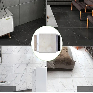 Gạch lát sàn PVC tự dính chống thấm, họa tiết đá cẩm thạch, hình vuông, bề mặt mờ, dày 1.5mm, chống mài mòn, không để lại cặn, phủ lớp nhôm.