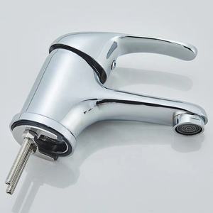 Robinet de lavabo moderne en laiton chromé à levier unique pour eau chaude et froide, en promotion - Product Image 2