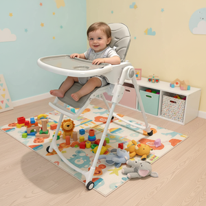 Chaises et tables pliantes réglables pour enfants, chaise haute en plastique et métal pour bébé, chaises hautes et rehausseurs, transat et balançoire pour bébé - Product Image 1