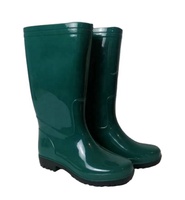 Bottes de pluie imperméables en PVC vert bon marché pour hommes Gumboot pour le travail
