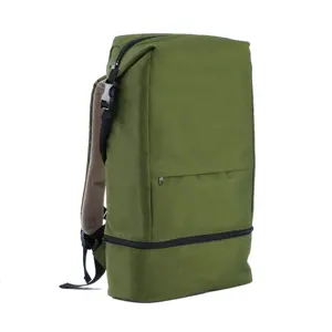 Wholesale designer leisure waxed vintage canvas backpack travel hiking rucksack backpack high school bag with leather trim