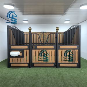 Box cavalli di lusso europeo polvere nera rivestita stalle in legno di bambù stalle per cavalli nuova condizione per le aziende agricole - Product Image 5