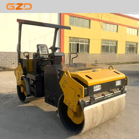 Rouleau de compactage hydraulique pour moteur diesel GZD 5 tonnes 36,8 kW 80KN Rouleau de roulement vibrant à double tambour