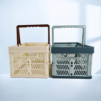 Grand panier de courses pliable pour supermarché, panier de rangement portable à main pour la maison