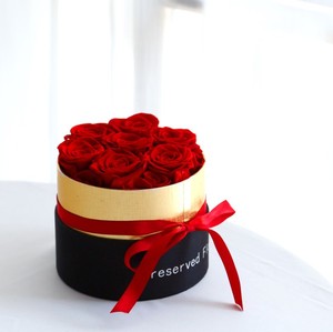 QSLH-V092 saint-valentin fleur préservée Rose éternelle fleur ronde boîte de Roses préservée pour la décoration - Product Image 3