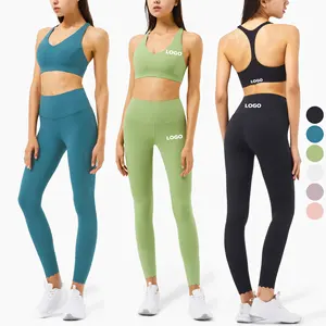 Set Pakaian Olahraga Wanita, Setelan Pakaian Kebugaran Yoga Gym Pakaian Olahraga Bra dan Legging