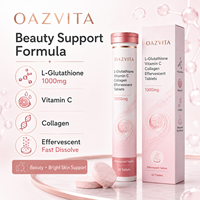 OAZVITA OEM 1000mg L-glutathion Vitamine C Produits de santé Complément beauté Comprimés effervescents de collagène pour le blanchiment de la peau