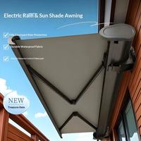 Pergola motorisée en aluminium à lames orientables, toit rétractable imperméable, auvent pare-soleil pour jardin extérieur