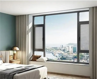 Fenêtre extérieure en aluminium de style européen moderne, insonorisée, à ouverture battante, avec moustiquaire en acier inoxydable, pour salon