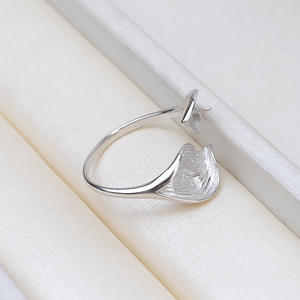 Bague ouverte en argent S925 avec double perle en forme de feuille, tendance, 23 perles de culture vivantes, accessoires de bricolage, plateau vide pour la création de bijoux, fournitures de perlage avec 5-6 perles multiples - Product Image 4