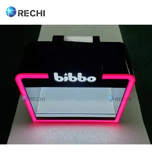 RECHI Custom Illuminated Acrylic Tobacco Retail Display Stand Cabinet for Smoke Shop Perspex Storage Display Showcase