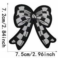 Vente en gros 7.5cm patch brodé fille femmes vêtements décoration fer sur coloré broderie arc patchs pour chapeau sac à dos