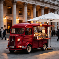 Vintage Retro Citroen Electric Mobile Food Truck Trailer with Commercial Electric Dessert Chilling Counter for Opera House