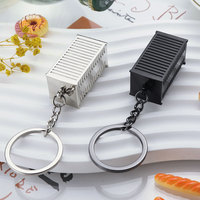 Porte-clés en alliage de zinc 3D en forme de conteneur d'expédition, porte-clés créatif en forme de camion de fret, cadeau promotionnel pour les entreprises de transport et de logistique
