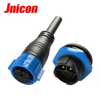 Connecteur étanche de câble solaire M25 combiné 2 broches d'alimentation et 20 broches de données Matériau de contact en cuivre Boîtier en nylon