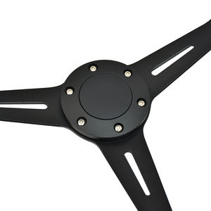 TIYPEOR universel 350mm nouveau volant de voiture de course en alliage d'aluminium noir mat perforé modifié - Product Image 4