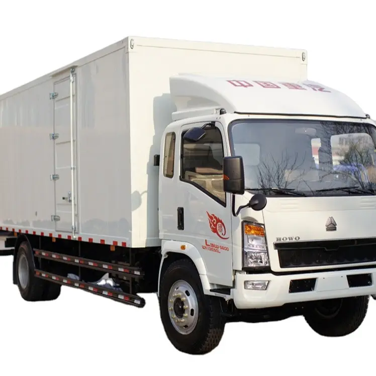 Howo Sinotruk Mini 3.5 Ton Van Cargo Truck, kleine Doos Levering Truck 3/4/5/10 Toneladas Camiones De Carga 26 Ft Caminhao Camion