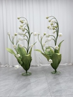 Bunga dekorasi panggung dekorasi pernikahan buatan kertas raksasa Lily of the Valley untuk dijual