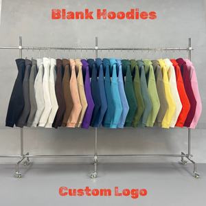 制造商批发高品质定制徽标厚重男女通用超大休闲 350gsm 抓绒套头衫空白连帽衫套装 - Product Image 1